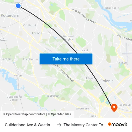 Guilderland Ave & Westingtonhouse Pl to The Massry Center For Business map