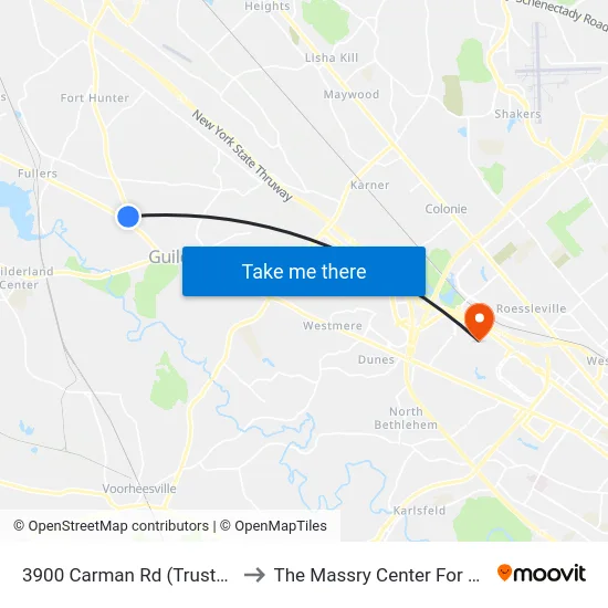 3900 Carman Rd (Trustco Bank) to The Massry Center For Business map