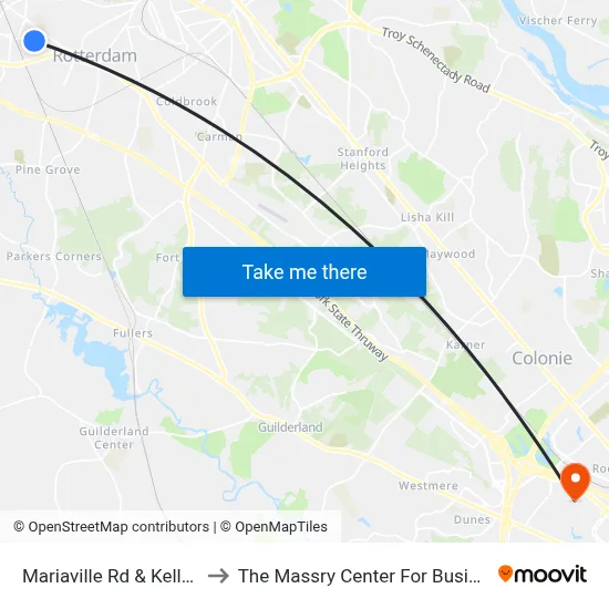 Mariaville Rd & Kelly St to The Massry Center For Business map