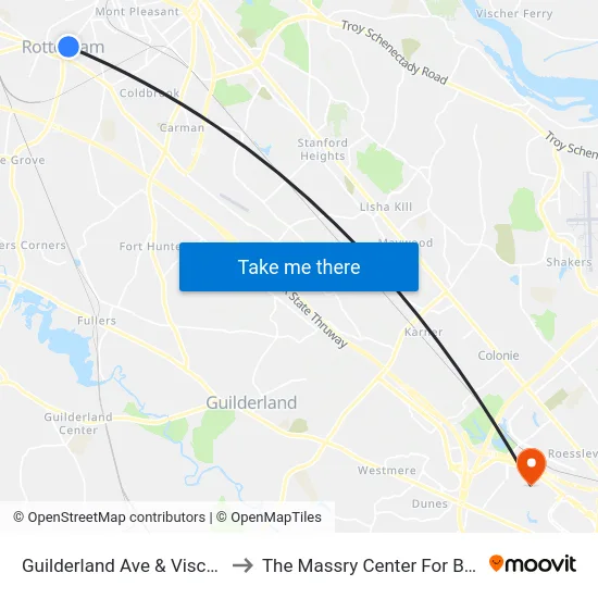 Guilderland Ave & Vischer Ave to The Massry Center For Business map