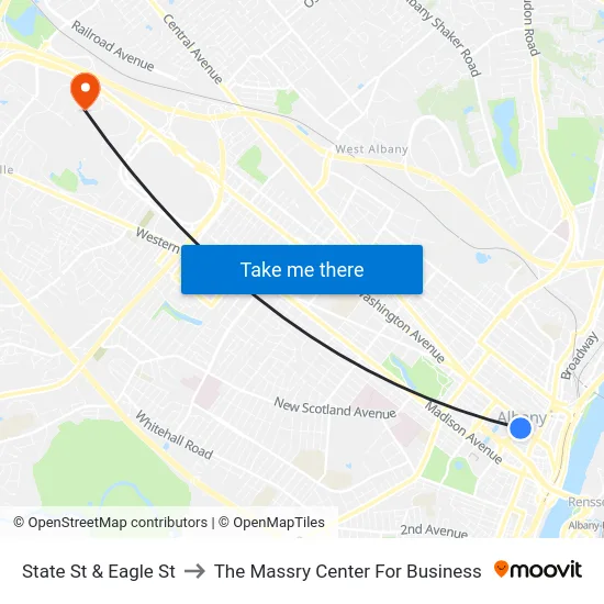 State St & Eagle St to The Massry Center For Business map
