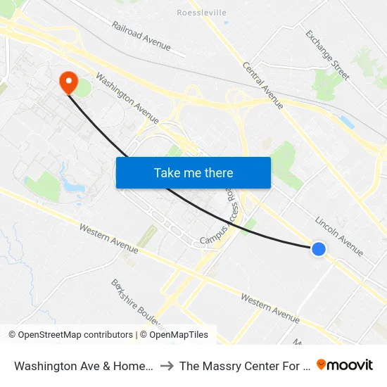 Washington Ave & Homestead Ave to The Massry Center For Business map