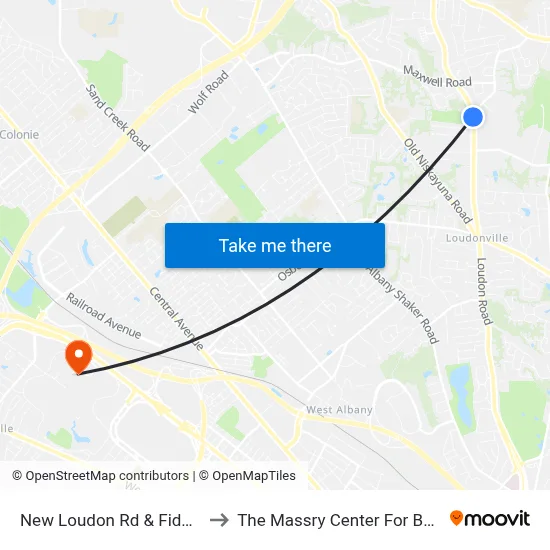 New Loudon Rd & Fidders Ln to The Massry Center For Business map