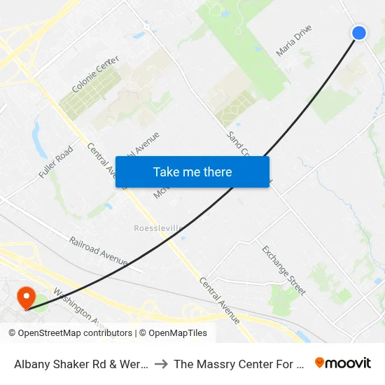 Albany Shaker Rd & Wertman Ln to The Massry Center For Business map