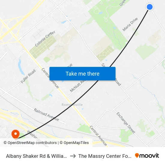Albany Shaker Rd & Williams Park Rd to The Massry Center For Business map