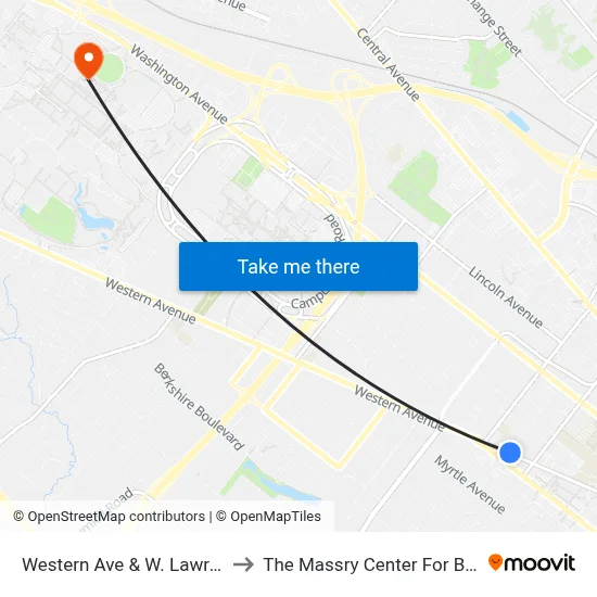 Western Ave & W. Lawrence St to The Massry Center For Business map