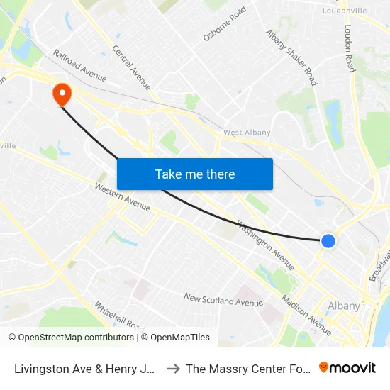 Livingston Ave & Henry Johnson Blvd to The Massry Center For Business map