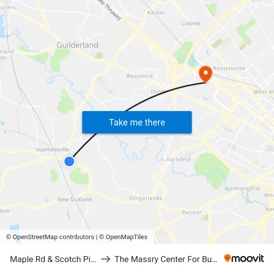 Maple Rd & Scotch Pine Dr to The Massry Center For Business map