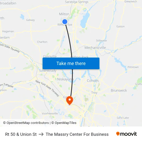 Rt 50 & Union St to The Massry Center For Business map