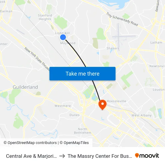 Central Ave & Marjorie Rd to The Massry Center For Business map