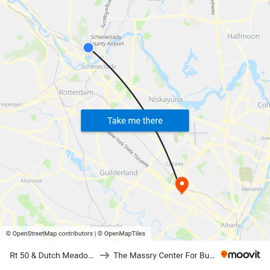 Rt 50 & Dutch Meadows Ln to The Massry Center For Business map