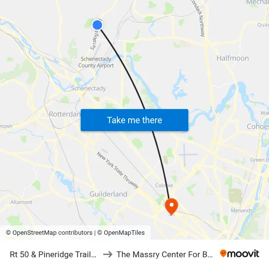 Rt 50 & Pineridge Trailer Park to The Massry Center For Business map