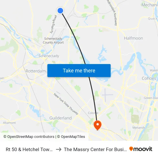Rt 50 & Hetchel Town Rd to The Massry Center For Business map