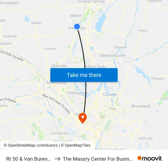 Rt 50 & Van Buren St to The Massry Center For Business map