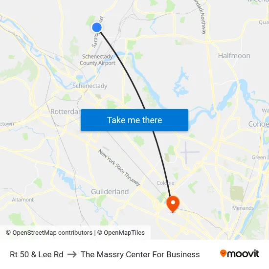 Rt 50 & Lee Rd to The Massry Center For Business map