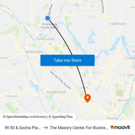 Rt 50 & Socha Plaza to The Massry Center For Business map