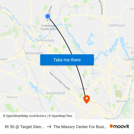 Rt 50 @ Target Glenville to The Massry Center For Business map