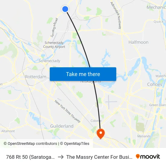 768 Rt 50 (Saratoga Rd) to The Massry Center For Business map