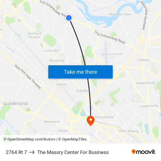 2764 Rt 7 to The Massry Center For Business map