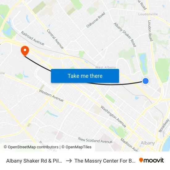 Albany Shaker Rd & Pilgrim Dr to The Massry Center For Business map
