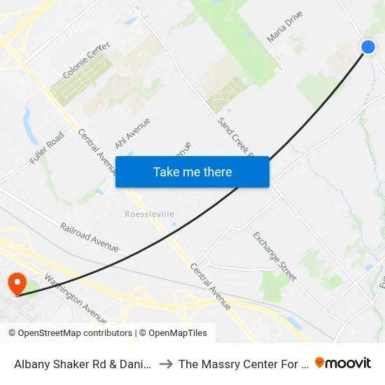 Albany Shaker Rd & Danielwood Dr to The Massry Center For Business map