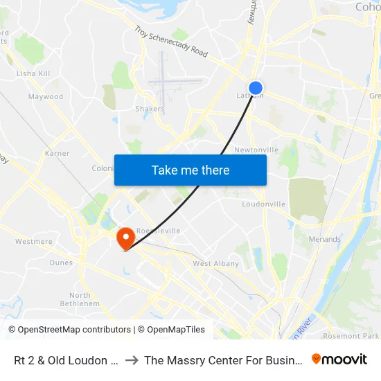 Rt 2 & Old Loudon Rd to The Massry Center For Business map