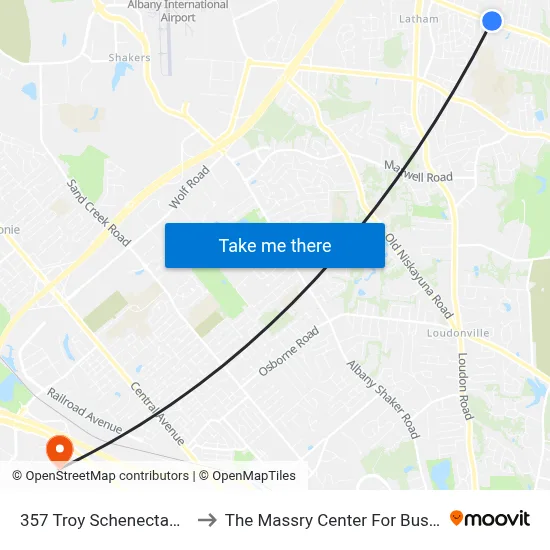 357 Troy Schenectady Rd to The Massry Center For Business map