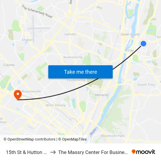 15th St & Hutton St to The Massry Center For Business map