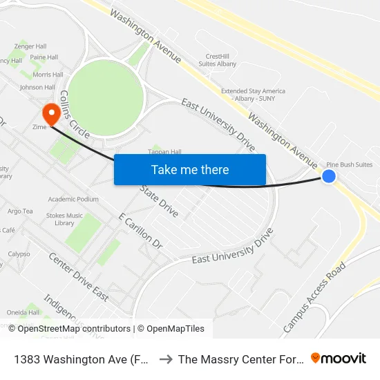 1383 Washington Ave (Fairfield Inn) to The Massry Center For Business map