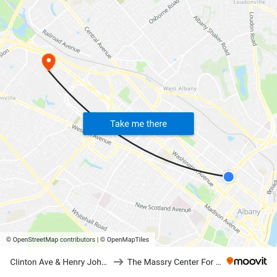 Clinton Ave & Henry Johnson Blvd to The Massry Center For Business map