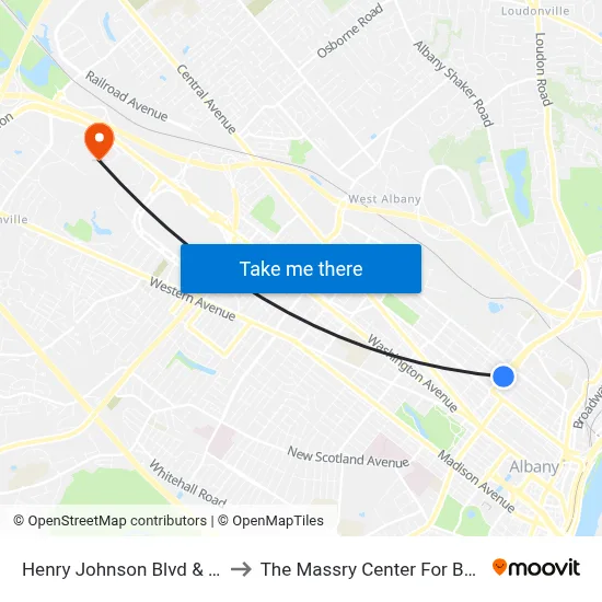 Henry Johnson Blvd & 2nd St to The Massry Center For Business map