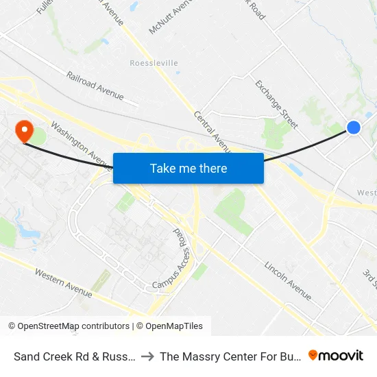Sand Creek Rd & Russell Rd to The Massry Center For Business map