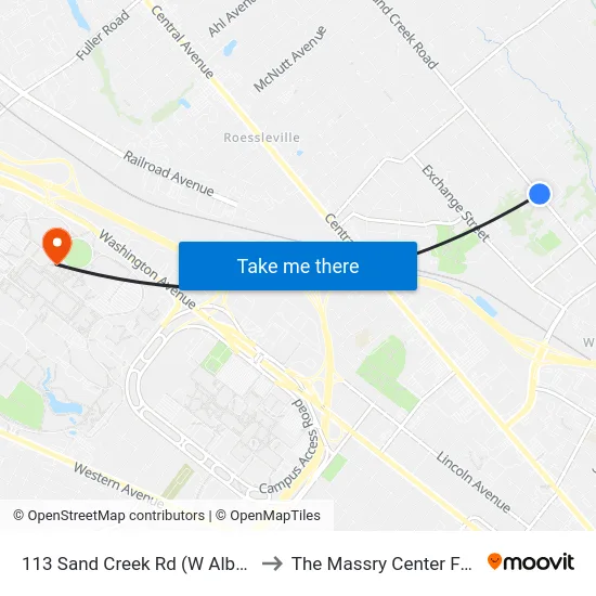 113 Sand Creek Rd (W Albany Fire Dept) to The Massry Center For Business map