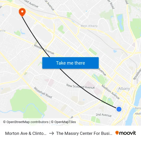 Morton Ave & Clinton St to The Massry Center For Business map