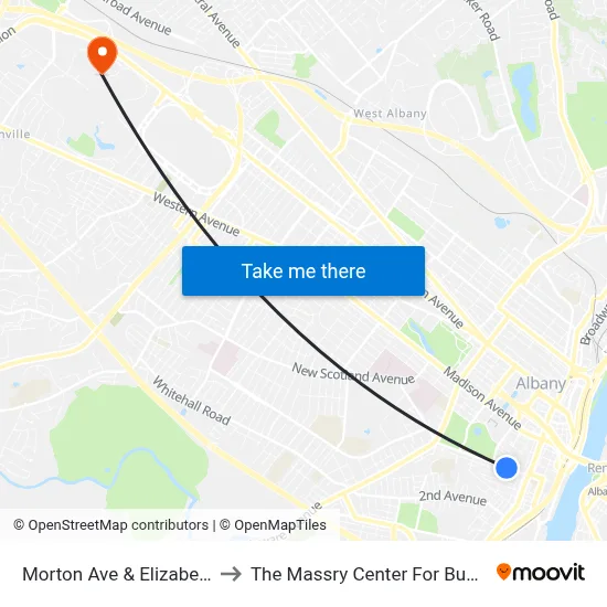 Morton Ave & Elizabeth St to The Massry Center For Business map