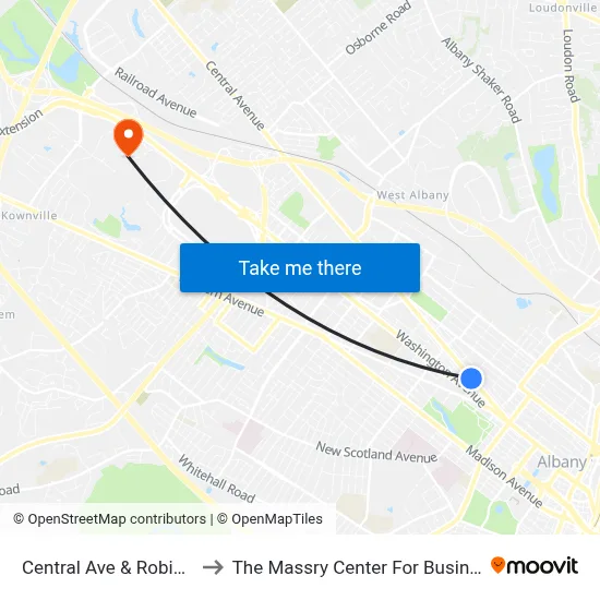 Central Ave & Robin St to The Massry Center For Business map