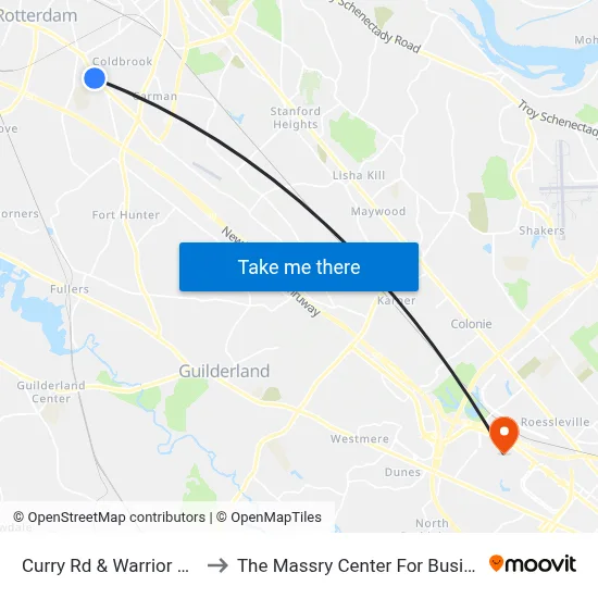 Curry Rd & Warrior Path to The Massry Center For Business map