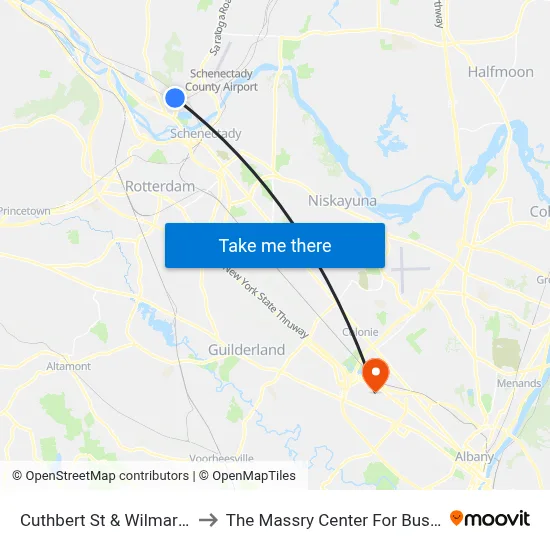 Cuthbert St & Wilmarth St to The Massry Center For Business map