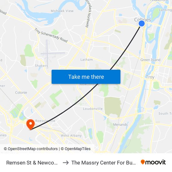 Remsen St & Newcomb St to The Massry Center For Business map