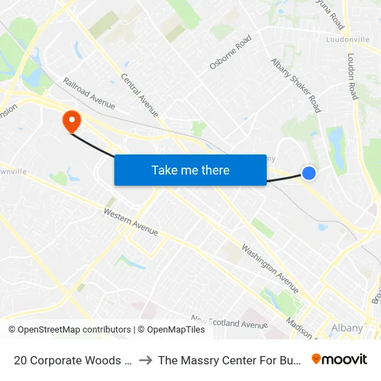 20 Corporate Woods Drive to The Massry Center For Business map