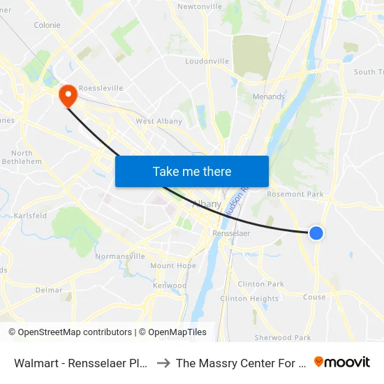 Walmart - Rensselaer Plaza - Side to The Massry Center For Business map