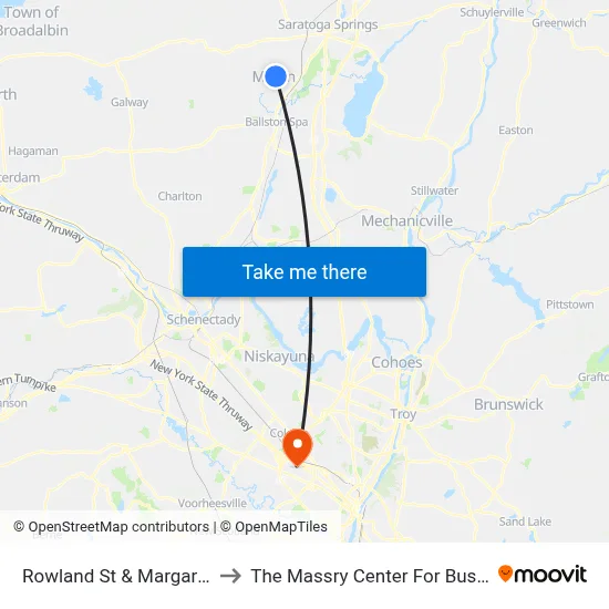 Rowland St & Margaret Dr to The Massry Center For Business map