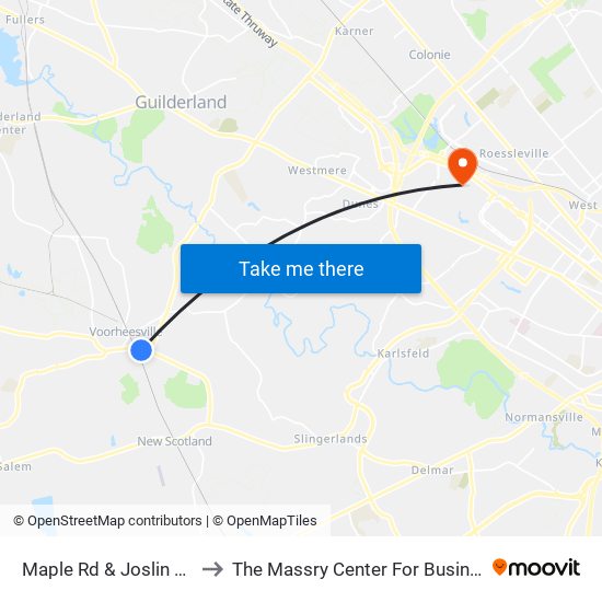 Maple Rd & Joslin Ave to The Massry Center For Business map