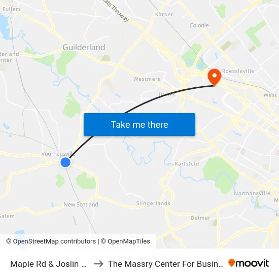 Maple Rd & Joslin Ave to The Massry Center For Business map