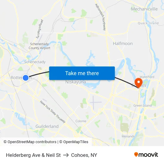 Helderberg Ave & Neil St to Cohoes, NY map
