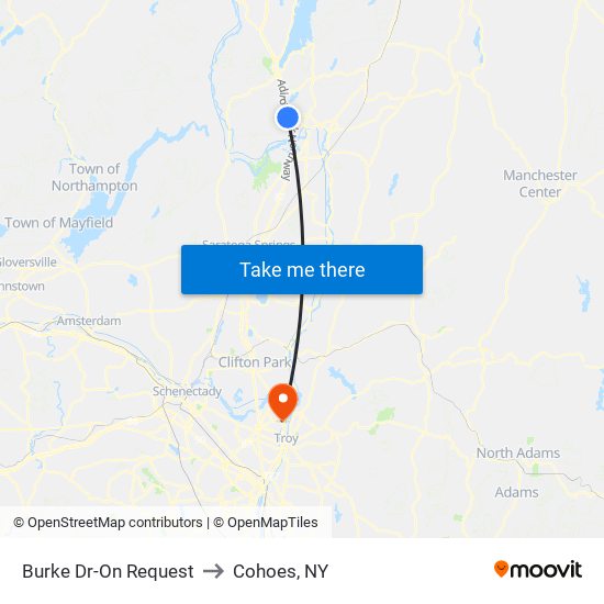 Burke Dr-On Request to Cohoes, NY map