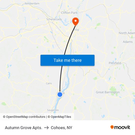 Autumn Grove Apts. to Cohoes, NY map