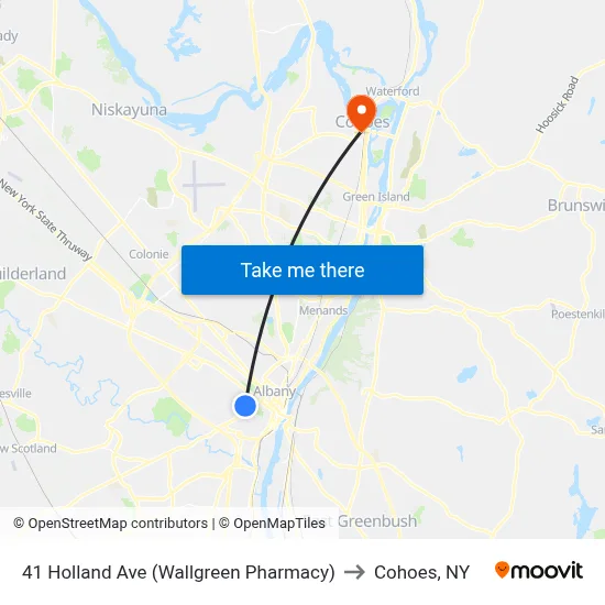 41 Holland Ave (Wallgreen Pharmacy) to Cohoes, NY map