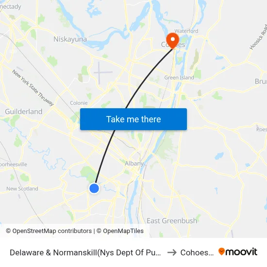 Delaware & Normanskill(Nys Dept Of Public Service) to Cohoes, NY map
