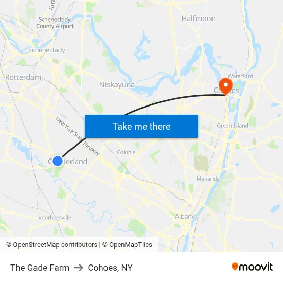 The Gade Farm to Cohoes, NY map